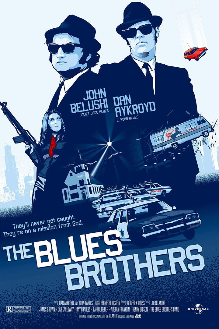 Blues Brothers Movie Classic Film Action Detective Poster Wall Art Print Home Wall Decor - xonomax