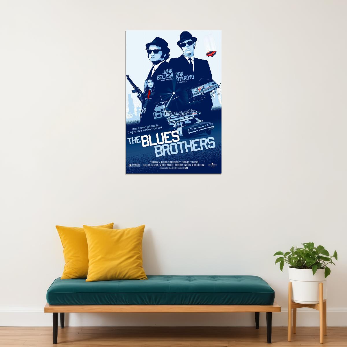 Blues Brothers Movie Classic Film Action Detective Poster Wall Art Print Home Wall Decor - xonomax