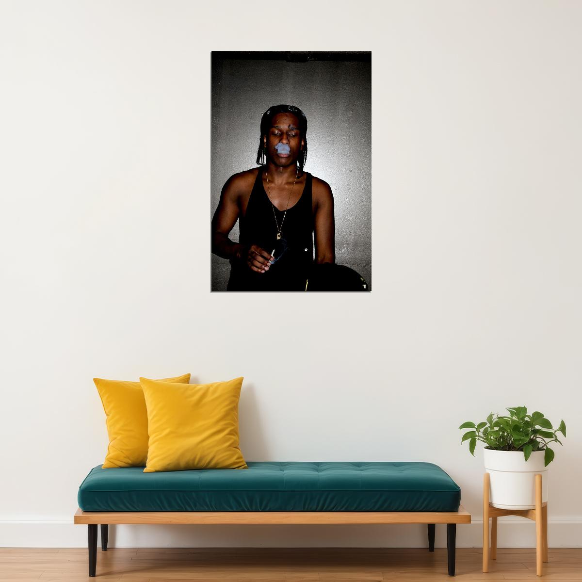 Smoking Asap Rocky Hot Rap Hip Hop Music Singer Poster Wall Art Print Home Wall Decor - xonomax