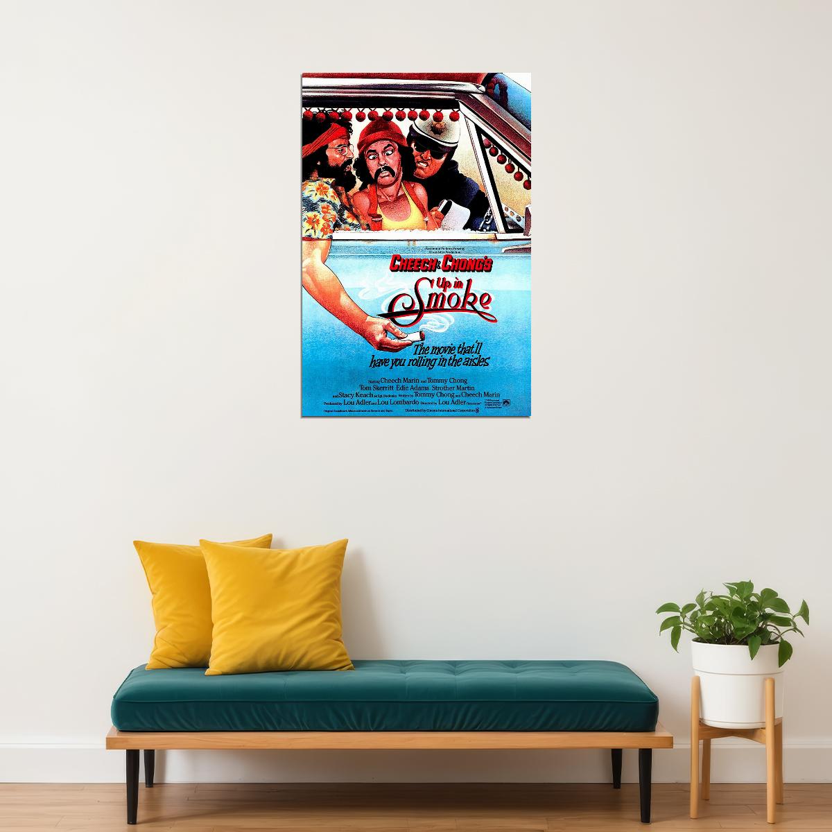 Up In Smoke Movie Cheech And Chong Weed Comedy Poster Wall Art Print Home Wall Decor - xonomax