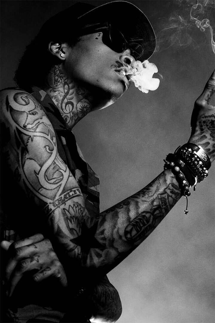 Wiz Khalifa Smoking Rap Music Singer Star Poster Wall Art Print Home Wall Decor - xonomax