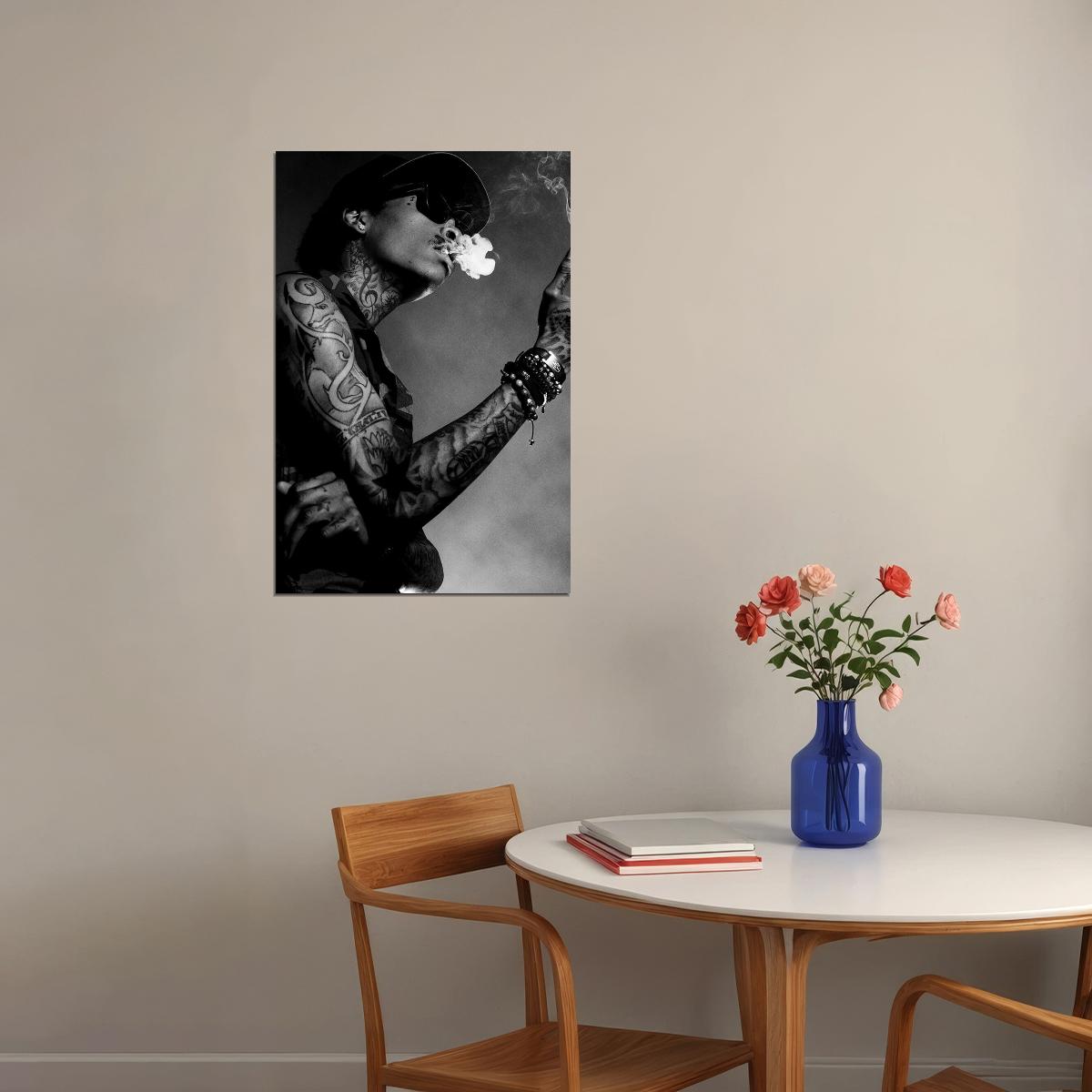 Wiz Khalifa Smoking Rap Music Singer Star Poster Wall Art Print Home Wall Decor - xonomax