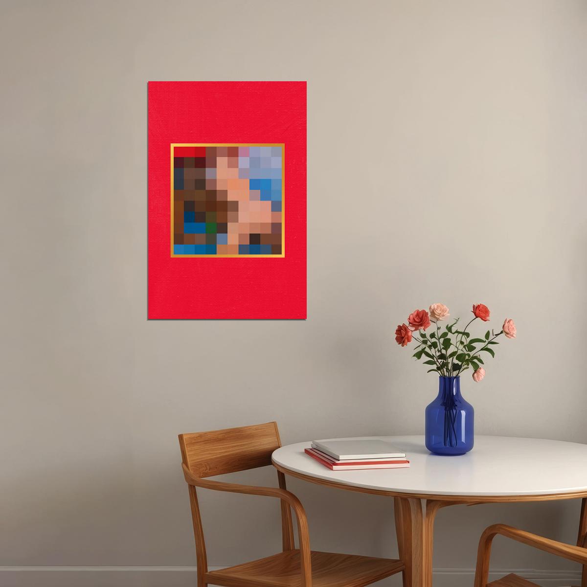 My Beautiful Dark Twisted Kanye West Album Singer Poster Wall Art Print Home Wall Decor - xonomax