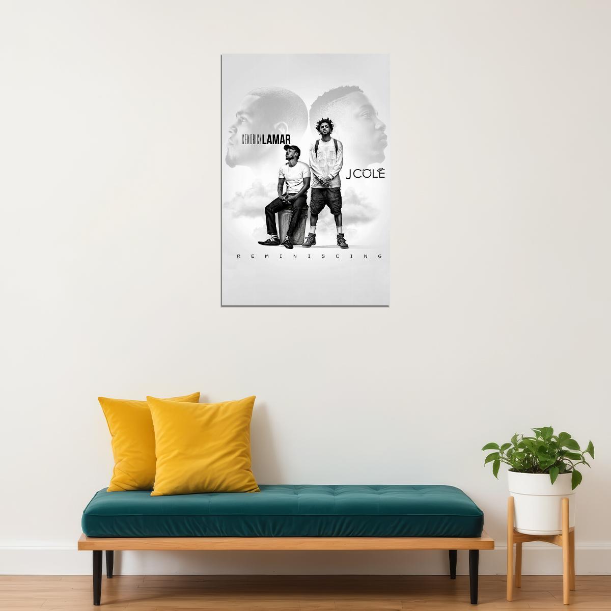 Kendrick Lamar And J Cole Reminiscing Rap Artist Music 2020 Poster Wall Art Print Home Wall Decor - xonomax
