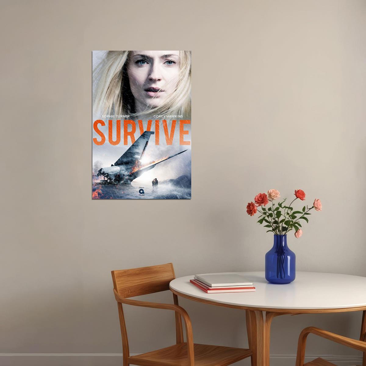 Survive Movie 2020 Corey Hawkins Sophie Turner Poster Wall Art Print Home Wall Decor - xonomax