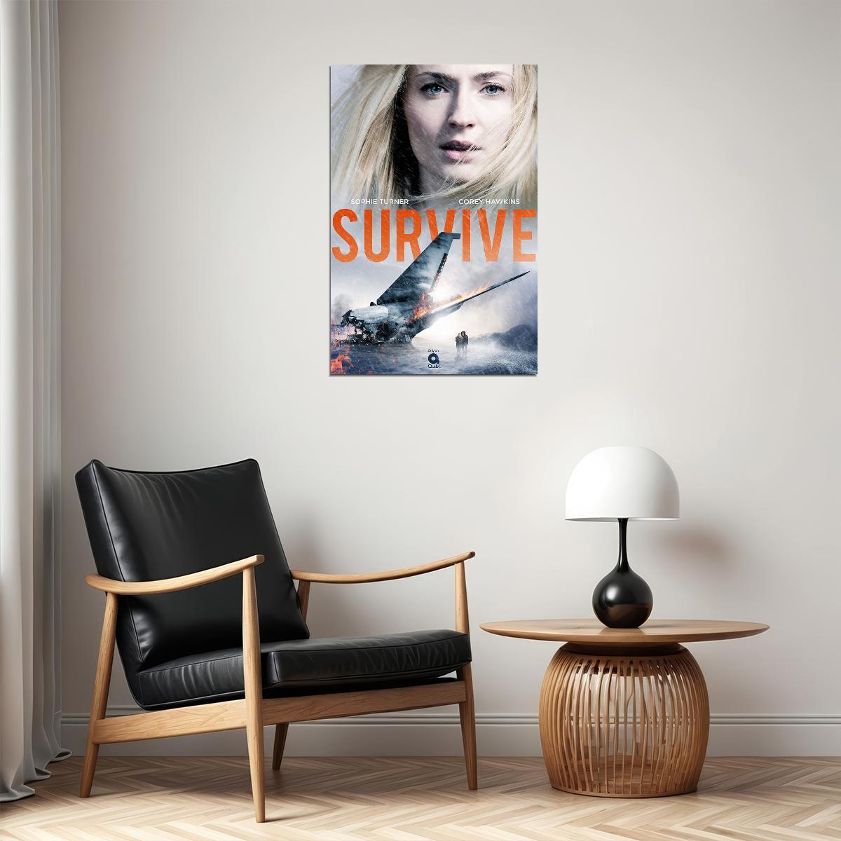 Survive Movie 2020 Corey Hawkins Sophie Turner Poster Wall Art Print Home Wall Decor - xonomax