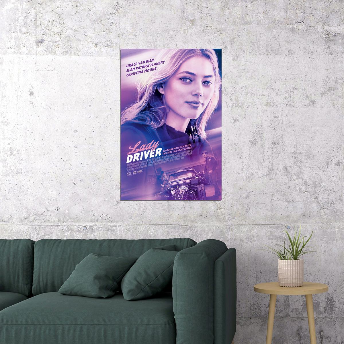 Lady Driver Movie 2020 Spor Cars Poster Wall Art Print Home Wall Decor - xonomax