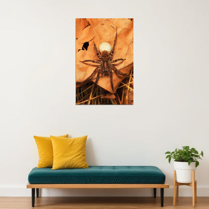 Wolf Spider On The Plant Arthropod Animals Poster Wall Art Print Home Wall Decor - xonomax
