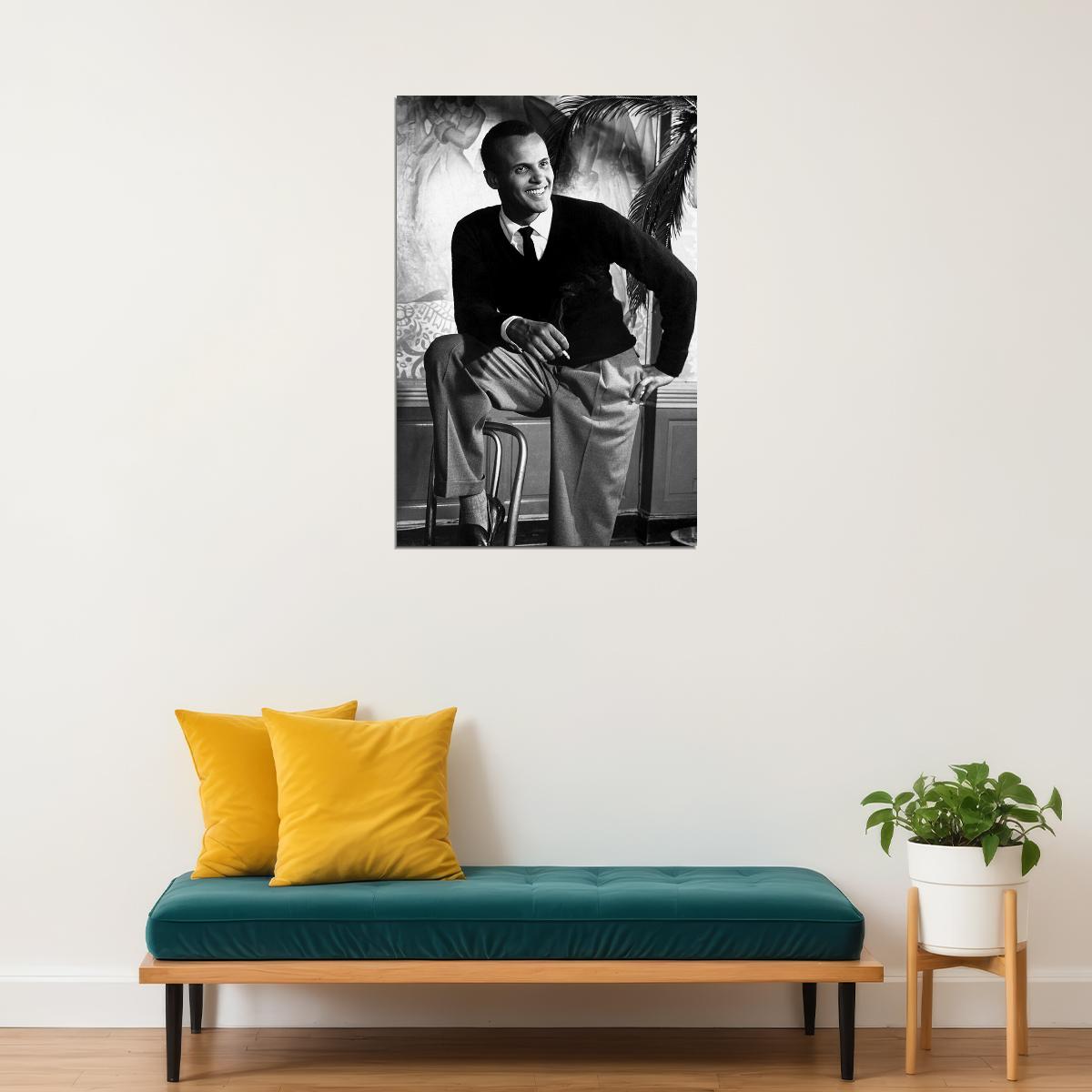 Portrait Of Harry Belafonte American Singer Poster Wall Art Print Home Wall Decor - xonomax