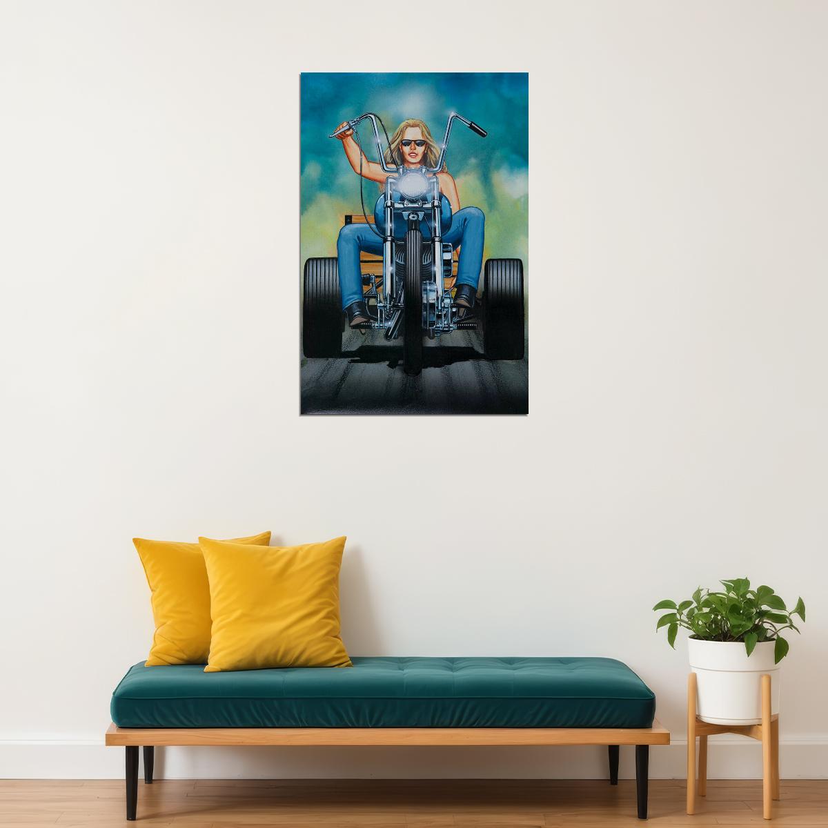 David Mann Illustration Cult Biker Motorcycle Poster Wall Art Print Home Wall Decor - xonomax