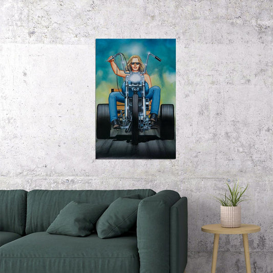 David Mann Illustration Cult Biker Motorcycle Poster Wall Art Print Home Wall Decor - xonomax