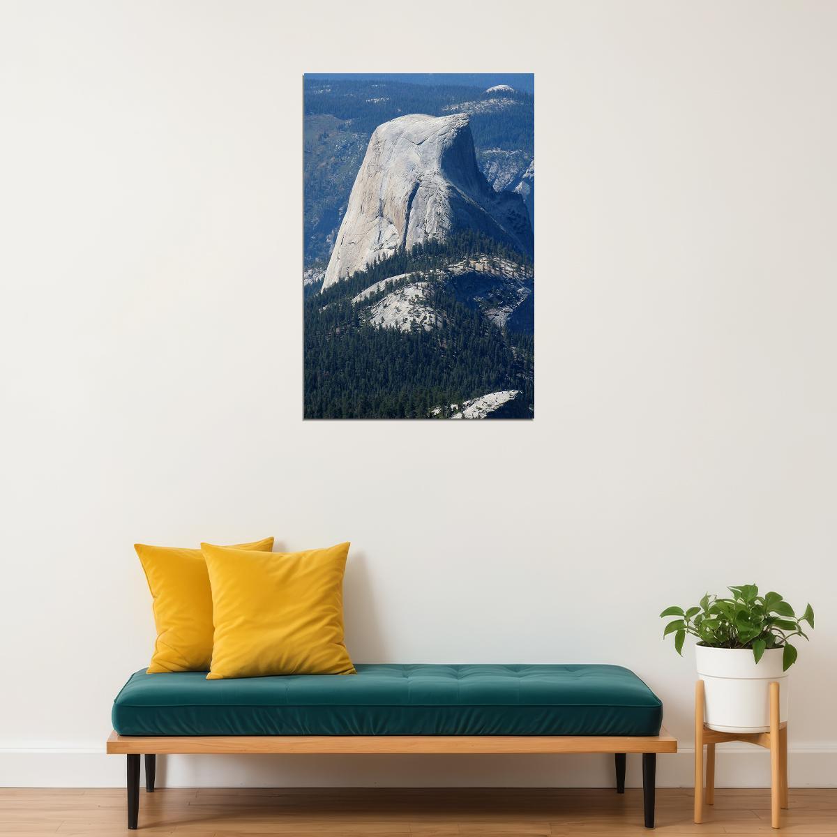 Half Dome And Clouds Yosemite National Park California Poster Wall Art Print Home Wall Decor - xonomax