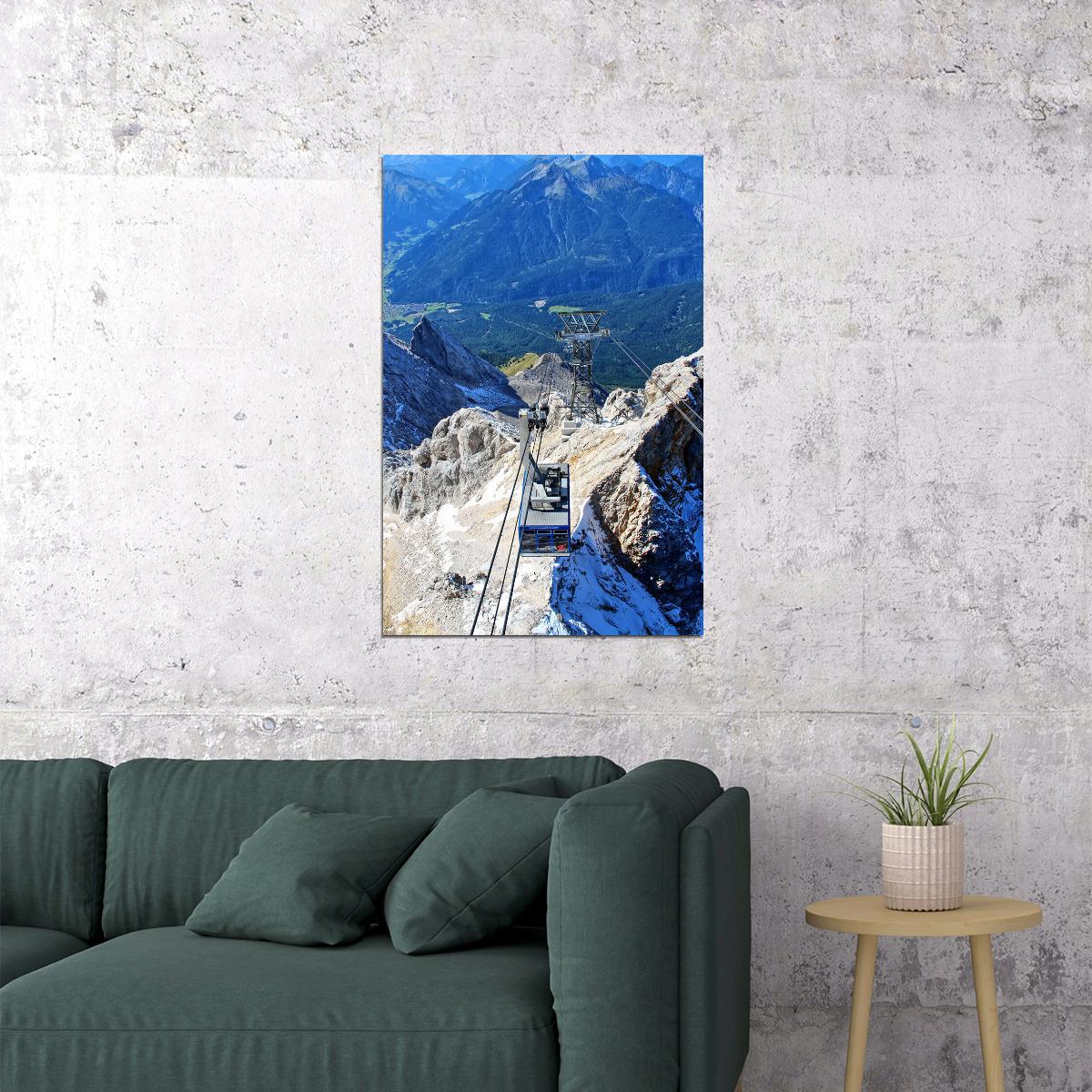 Gondola On Schilthorn Mountain Poster Wall Art Print Home Wall Decor - xonomax