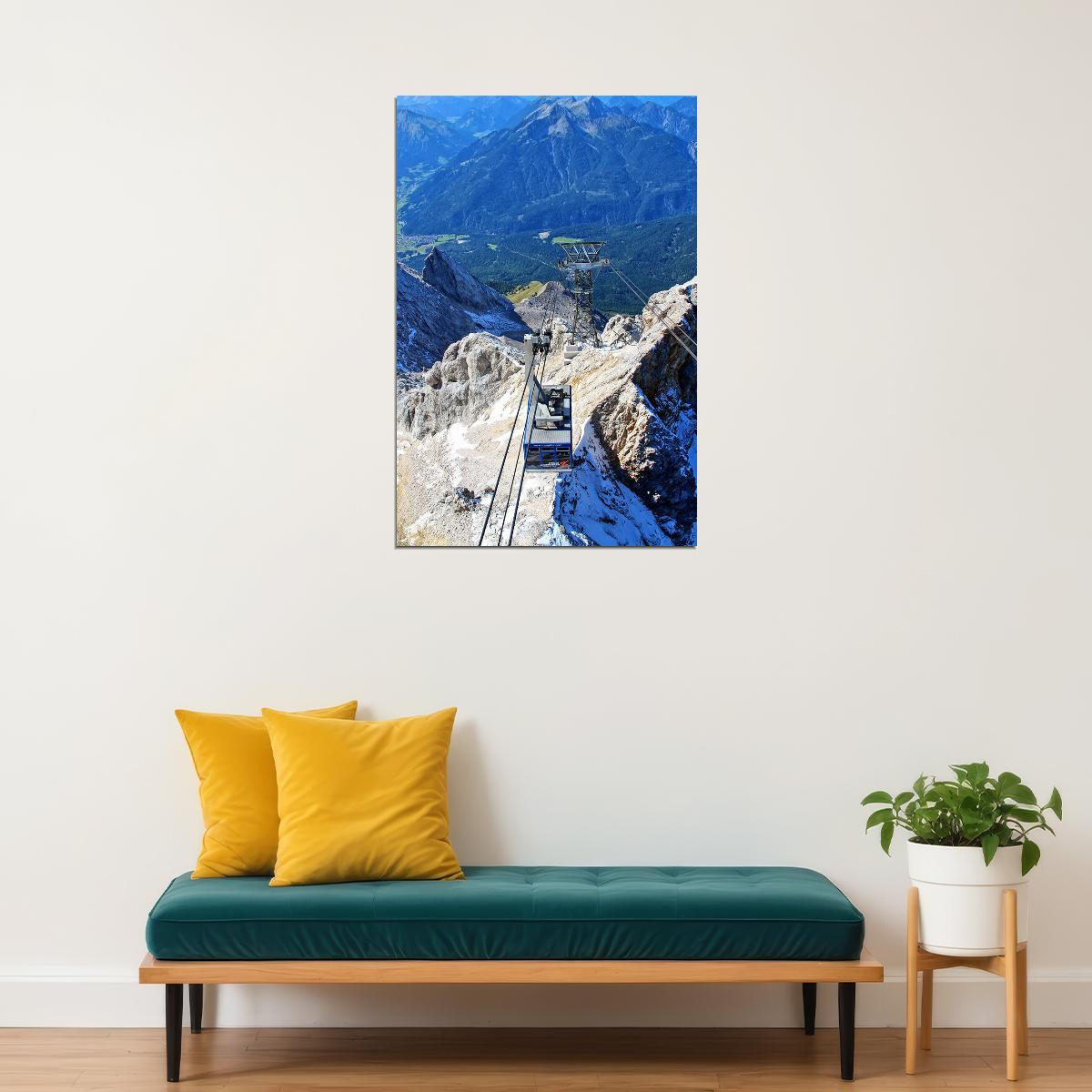 Gondola On Schilthorn Mountain Poster Wall Art Print Home Wall Decor - xonomax