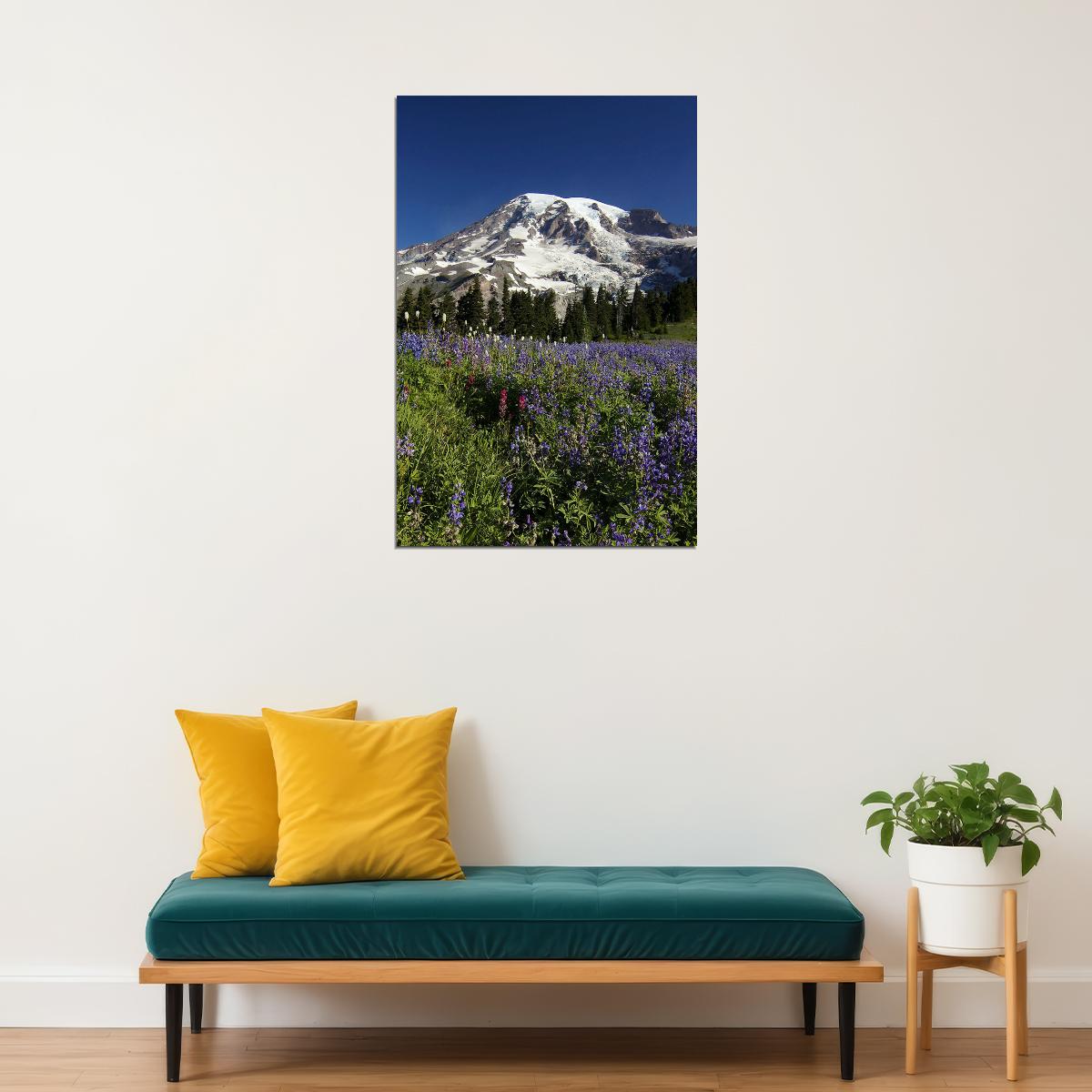 Wonderful Mount Rainier Landscape Nature Poster Wall Art Print Home Wall Decor - xonomax