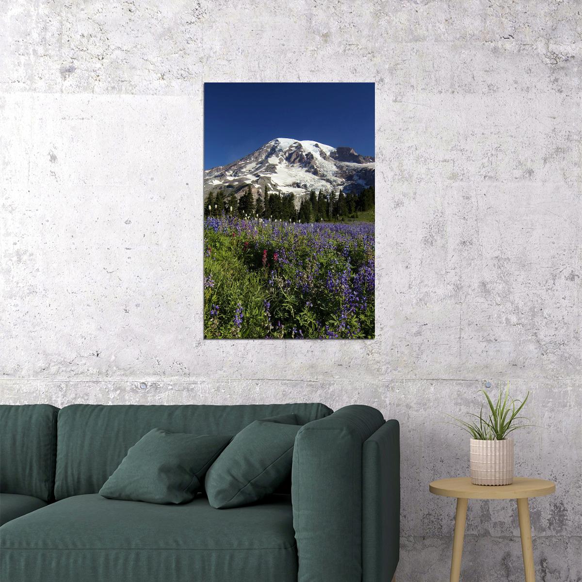 Wonderful Mount Rainier Landscape Nature Poster Wall Art Print Home Wall Decor - xonomax