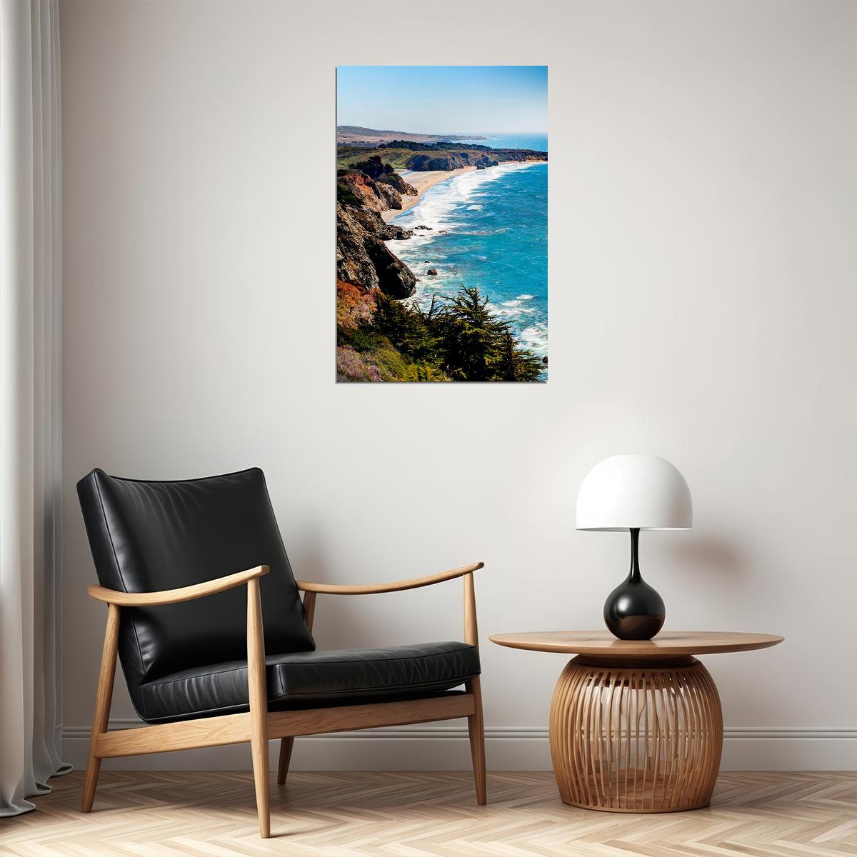 Big Sur Coastline Sea Monutains Landscape Poster Wall Art Print Home Wall Decor - xonomax