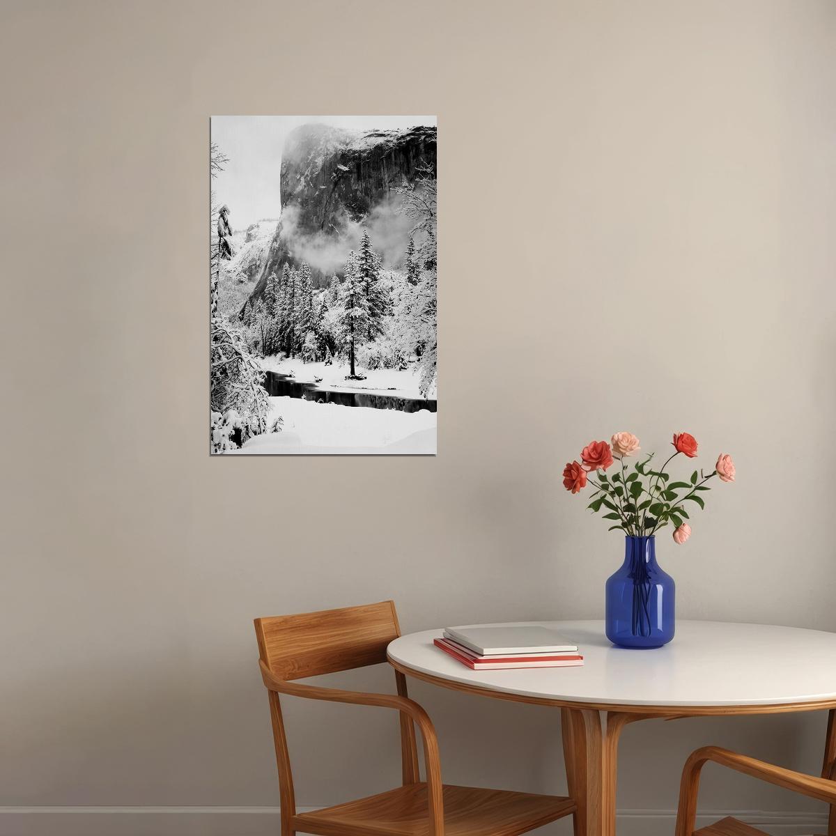 Winter El Capitan California In Yosemite National Park Poster Wall Art Print Home Wall Decor - xonomax