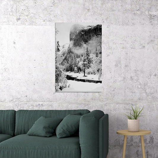 Winter El Capitan California In Yosemite National Park Poster Wall Art Print Home Wall Decor - xonomax