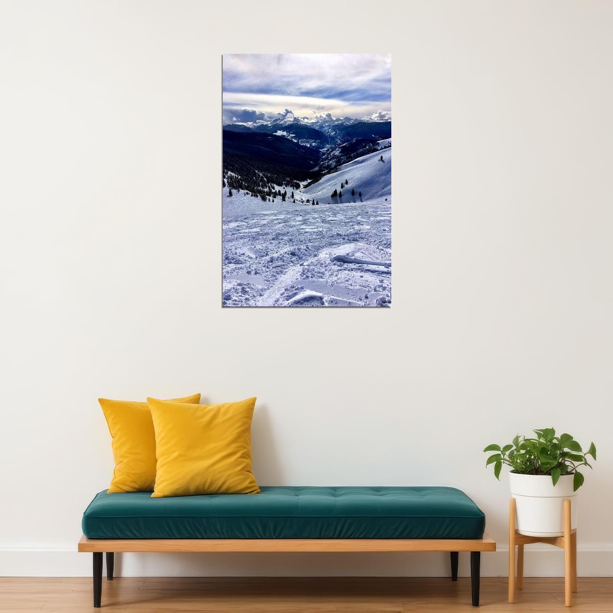 Snow Covered Slopes Above The Breckenridge Ski Resort Poster Wall Art Print Home Wall Decor - xonomax