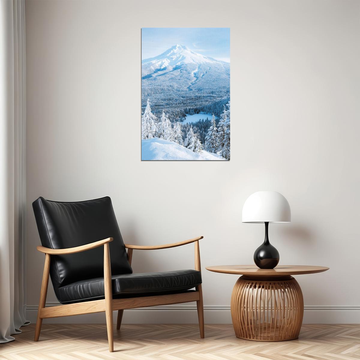 Blue Ridge Mountains In Winter Landscape Poster Wall Art Print Home Wall Decor - xonomax