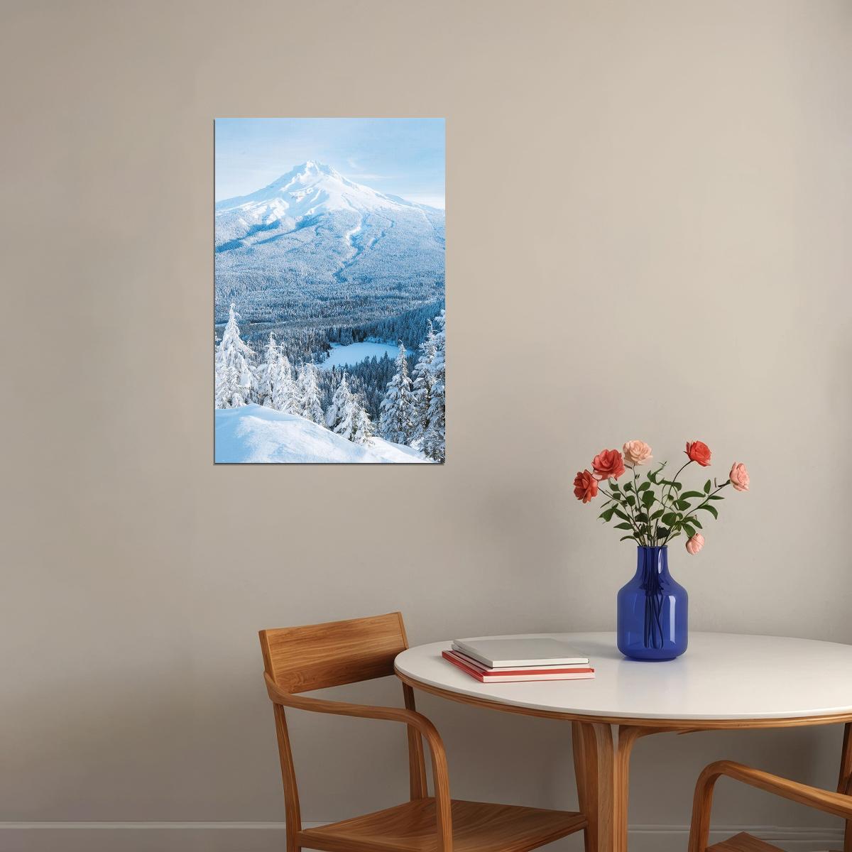 Blue Ridge Mountains In Winter Landscape Poster Wall Art Print Home Wall Decor - xonomax