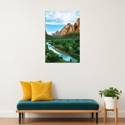 Zion National Park Overlooking Rockville Utah Poster Wall Art Print Home Wall Decor