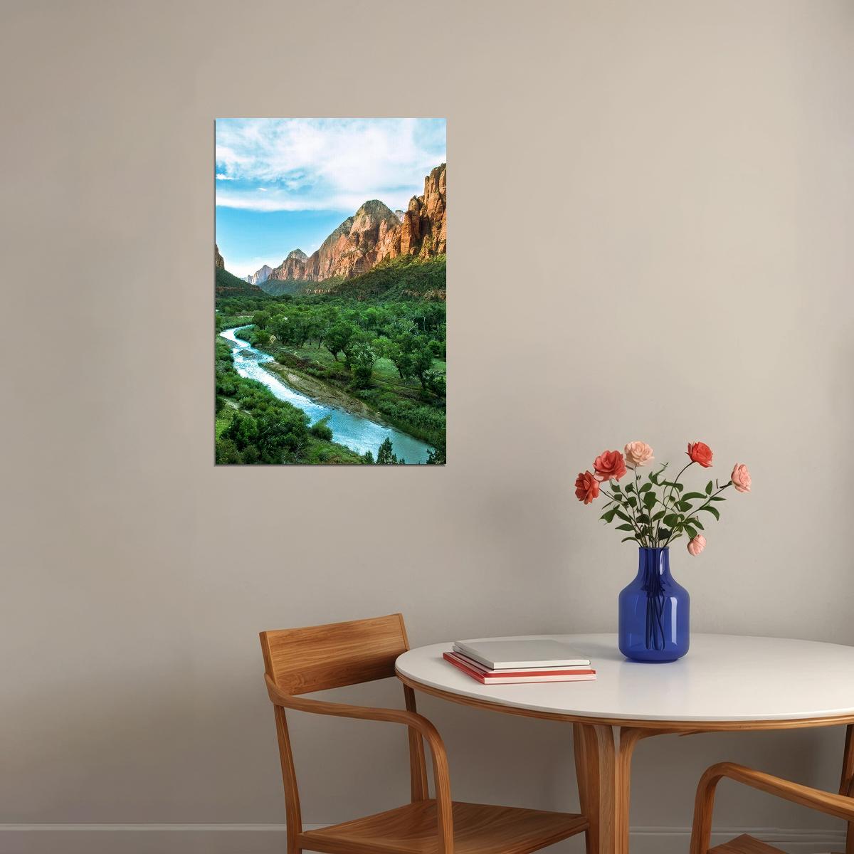 Zion National Park Overlooking Rockville Utah Poster Wall Art Print Home Wall Decor