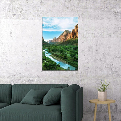 Zion National Park Overlooking Rockville Utah Poster Wall Art Print Home Wall Decor