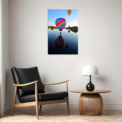 Colorful Hot Air Balloon In Sky Aircraft Poster Wall Art Print Home Wall Decor - xonomax