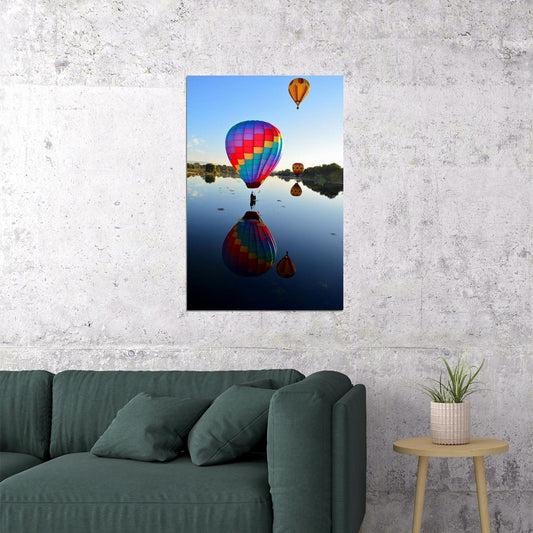 Colorful Hot Air Balloon In Sky Aircraft Poster Wall Art Print Home Wall Decor - xonomax