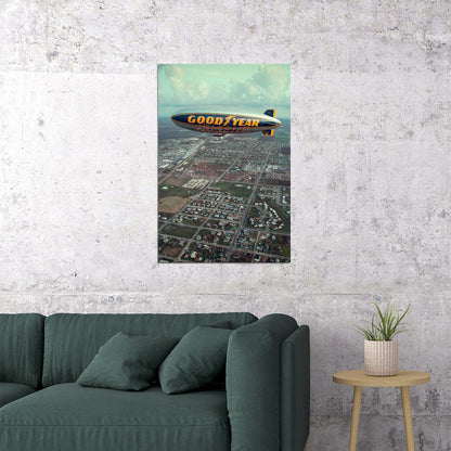 Goodyear Blimp Advertising Aircraft Poster Wall Art Print Home Wall Decor - xonomax