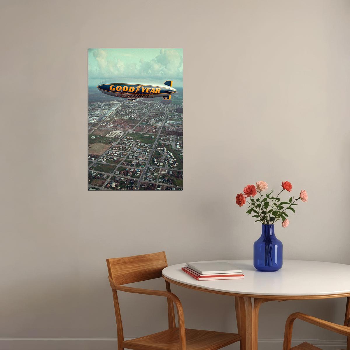 Goodyear Blimp Advertising Aircraft Poster Wall Art Print Home Wall Decor - xonomax
