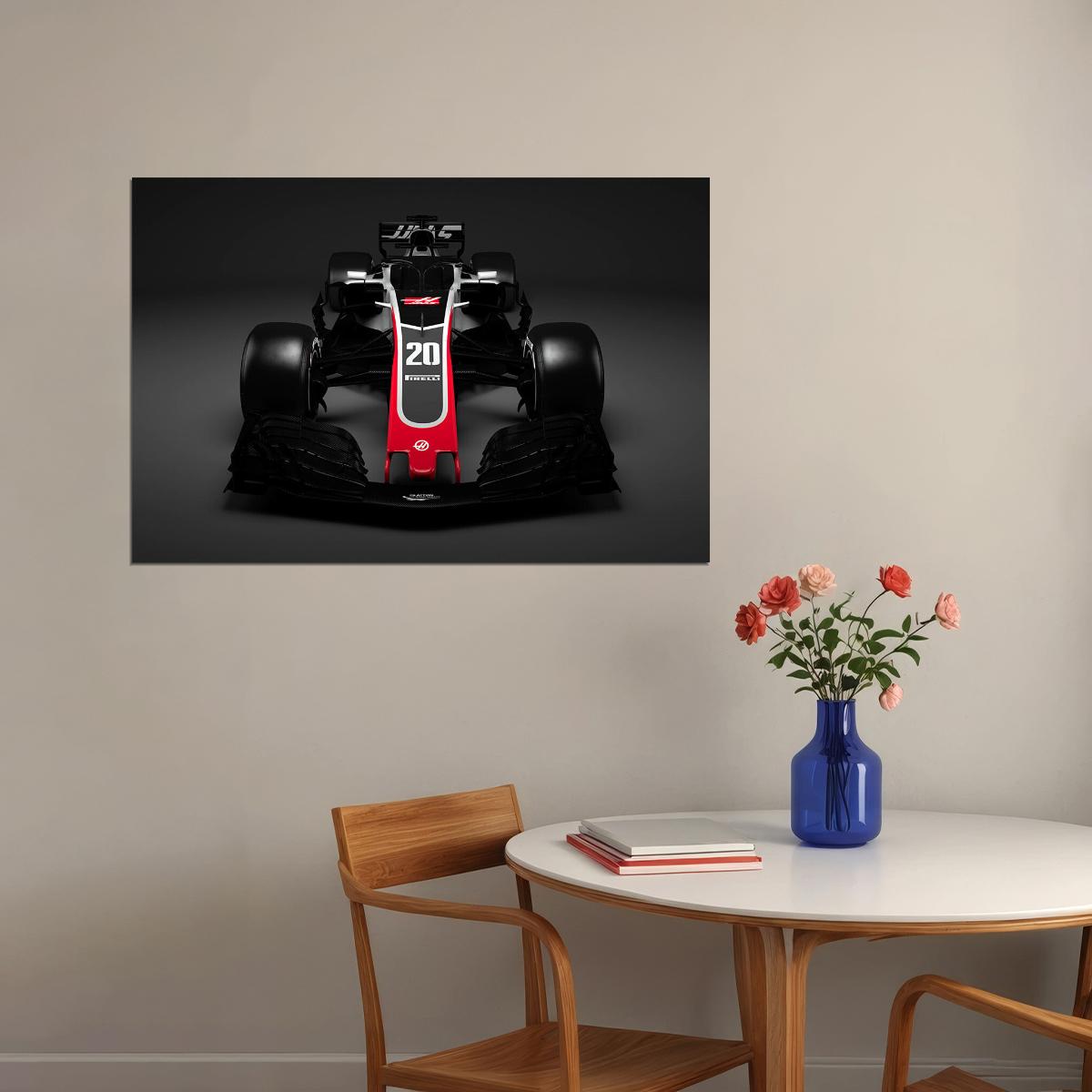 Haas F1 Formula 1 Car Racing Car Speed Fast Poster Wall Art Print Home Wall Decor - xonomax