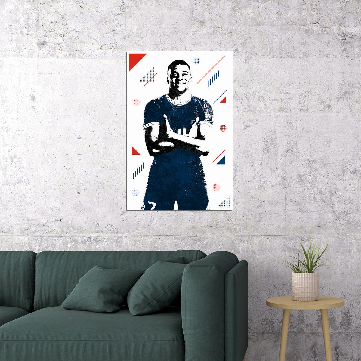 Kylian Mbappe French Football Soccer Player Poster Wall Art Print Home Wall Decor - xonomax