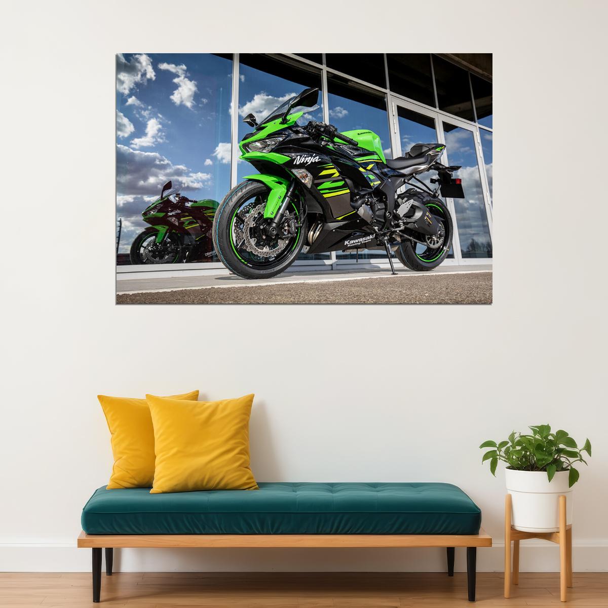 Kawasaki Ninja Zx 6r Motorcycle Enthusiasts Poster Wall Art Print Home Wall Decor - xonomax