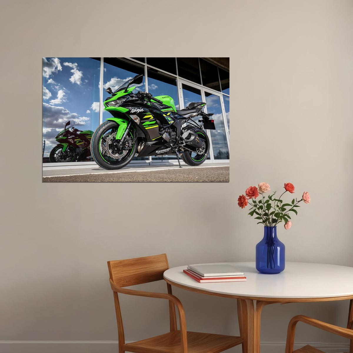 Kawasaki Ninja Zx 6r Motorcycle Enthusiasts Poster Wall Art Print Home Wall Decor - xonomax