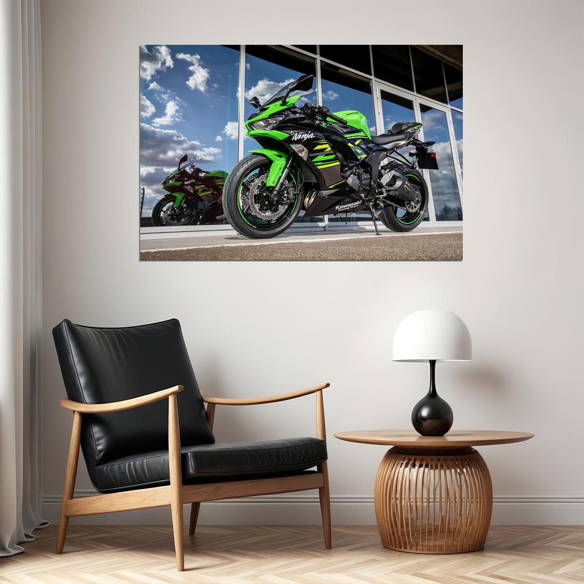 Kawasaki Ninja Zx 6r Motorcycle Enthusiasts Poster Wall Art Print Home Wall Decor - xonomax