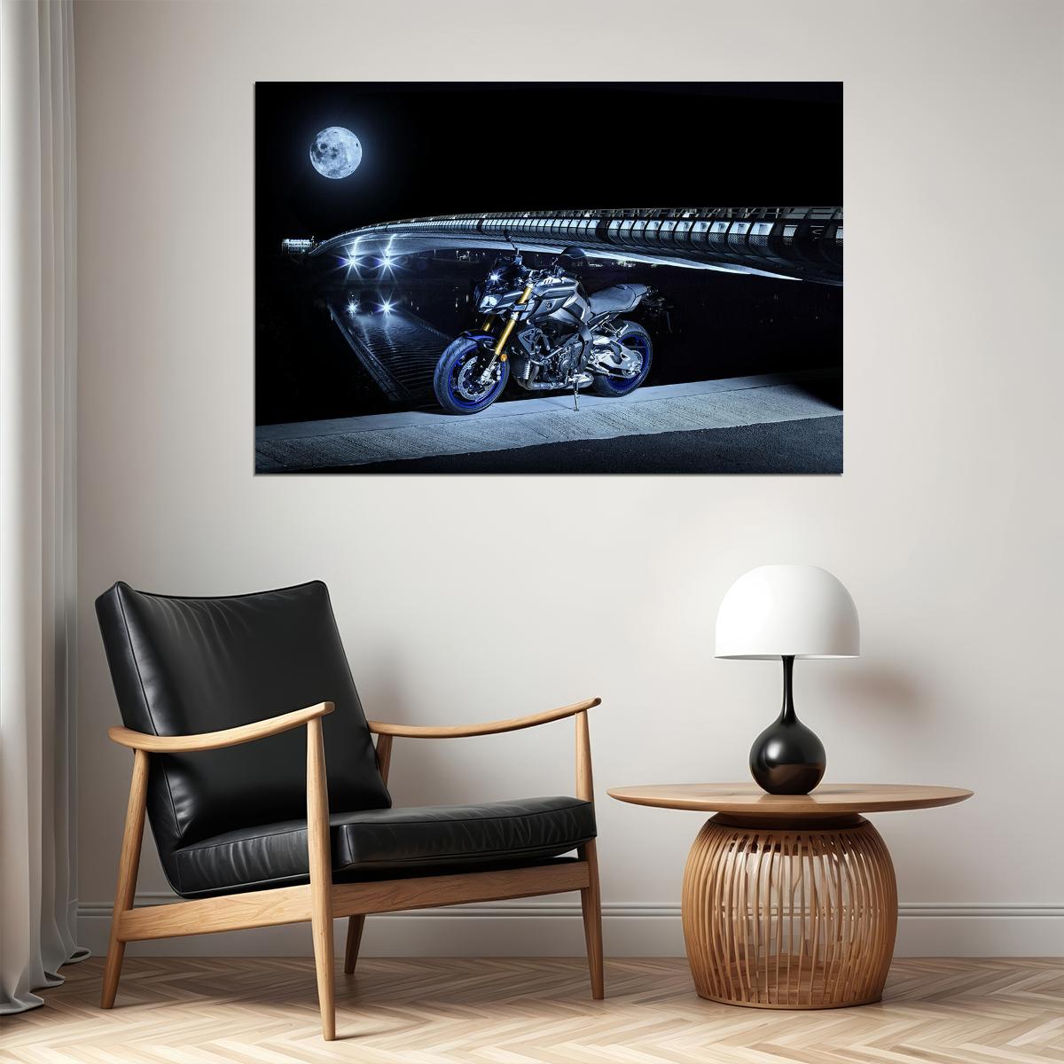 Yamaha Mt 10 Sports Model Motorcycle Night Speed Poster Wall Art Print Home Wall Decor