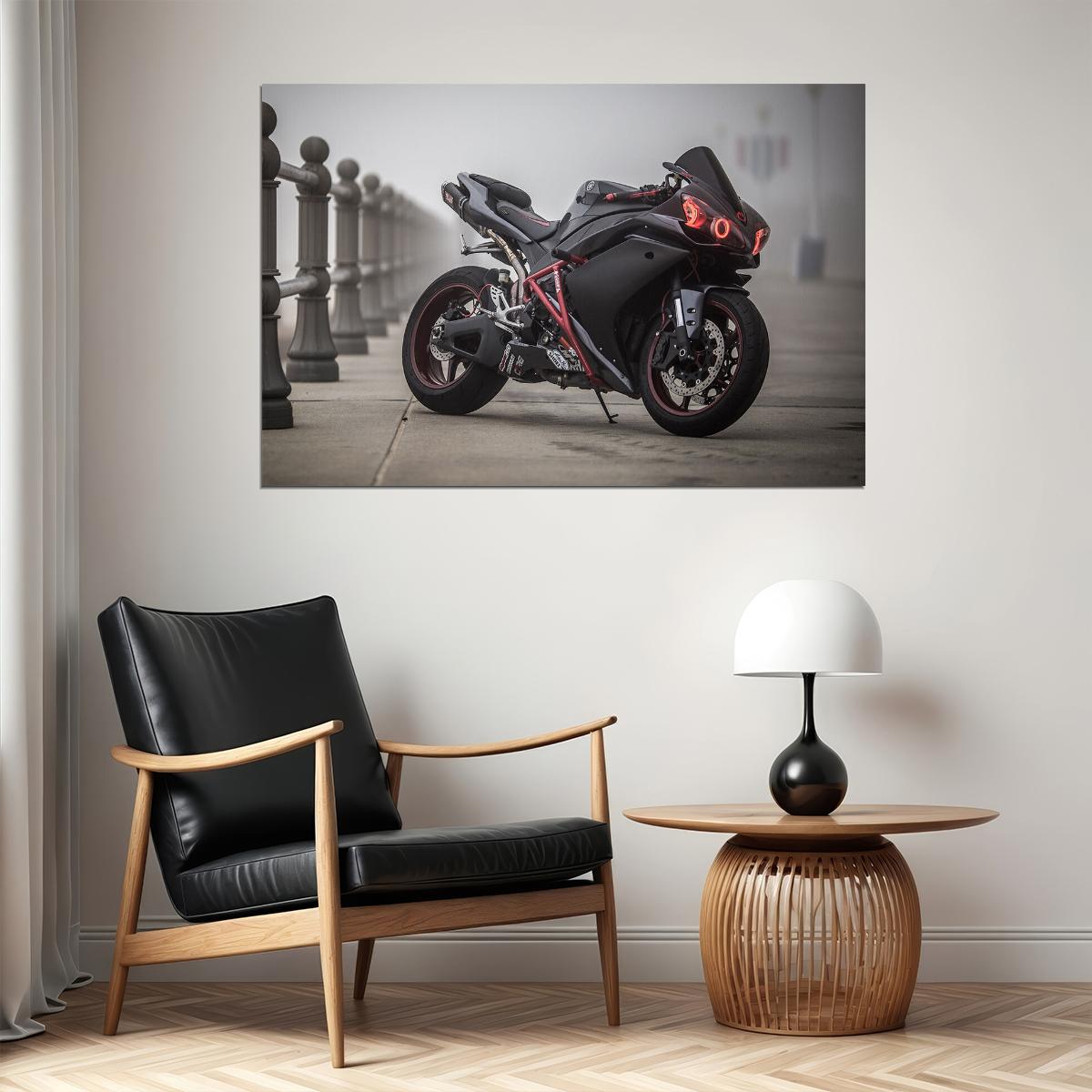 Yamaha R1 Expensive Motorcycle Luxury Bike Poster Wall Art Print Home Wall Decor