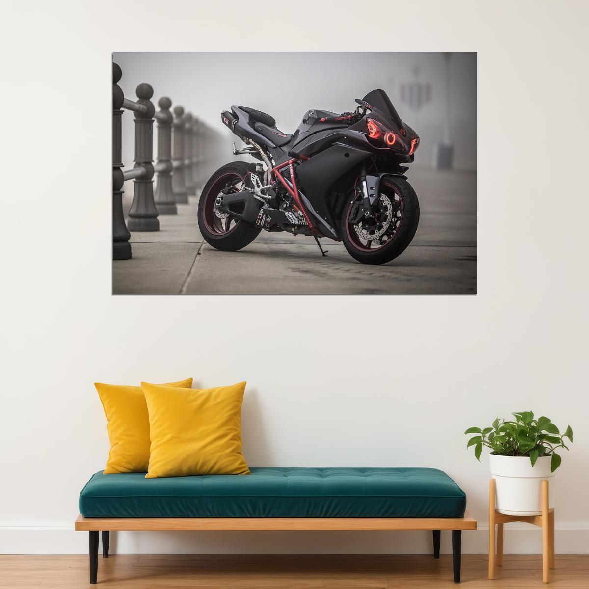 Yamaha R1 Expensive Motorcycle Luxury Bike Poster Wall Art Print Home Wall Decor