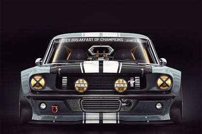 Ford Mustang 1965 Vintage Car Classic Car Poster Wall Art Print Home Wall Decor - xonomax