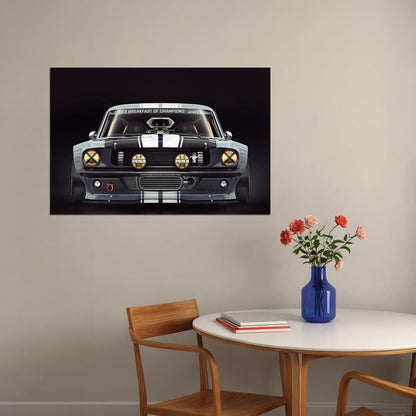 Ford Mustang 1965 Vintage Car Classic Car Poster Wall Art Print Home Wall Decor - xonomax