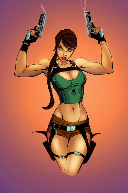 Lara Croft Tomb Raider Tv Cartoon Fantasy Poster Wall Art Print Home Wall Decor