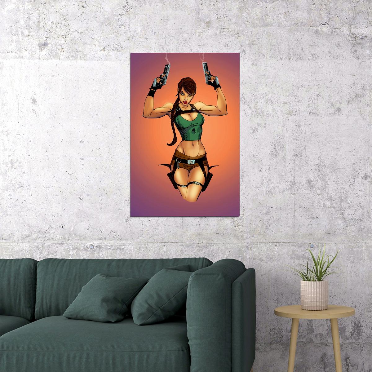 Lara Croft Tomb Raider Tv Cartoon Fantasy Poster Wall Art Print Home Wall Decor