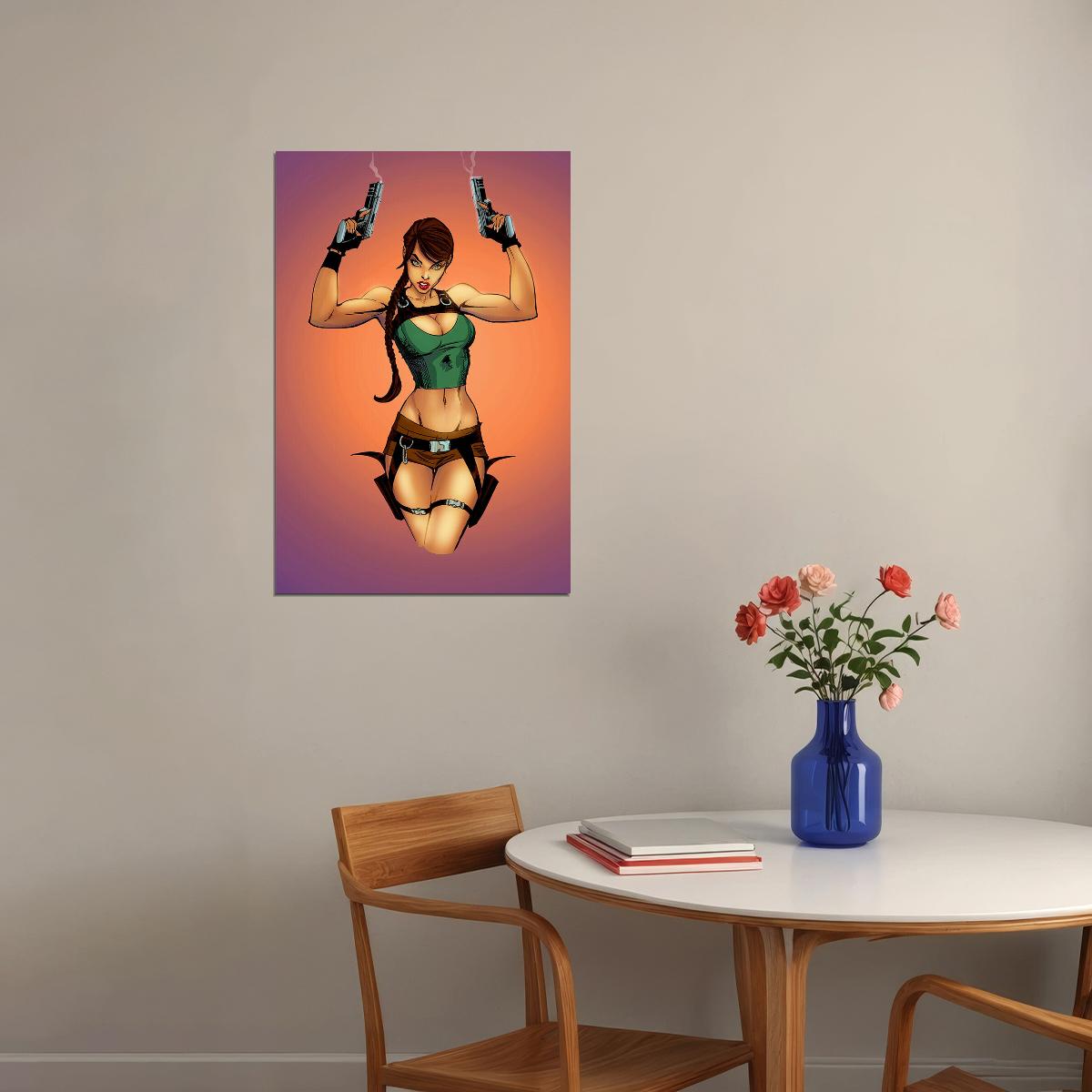 Lara Croft Tomb Raider Tv Cartoon Fantasy Poster Wall Art Print Home Wall Decor