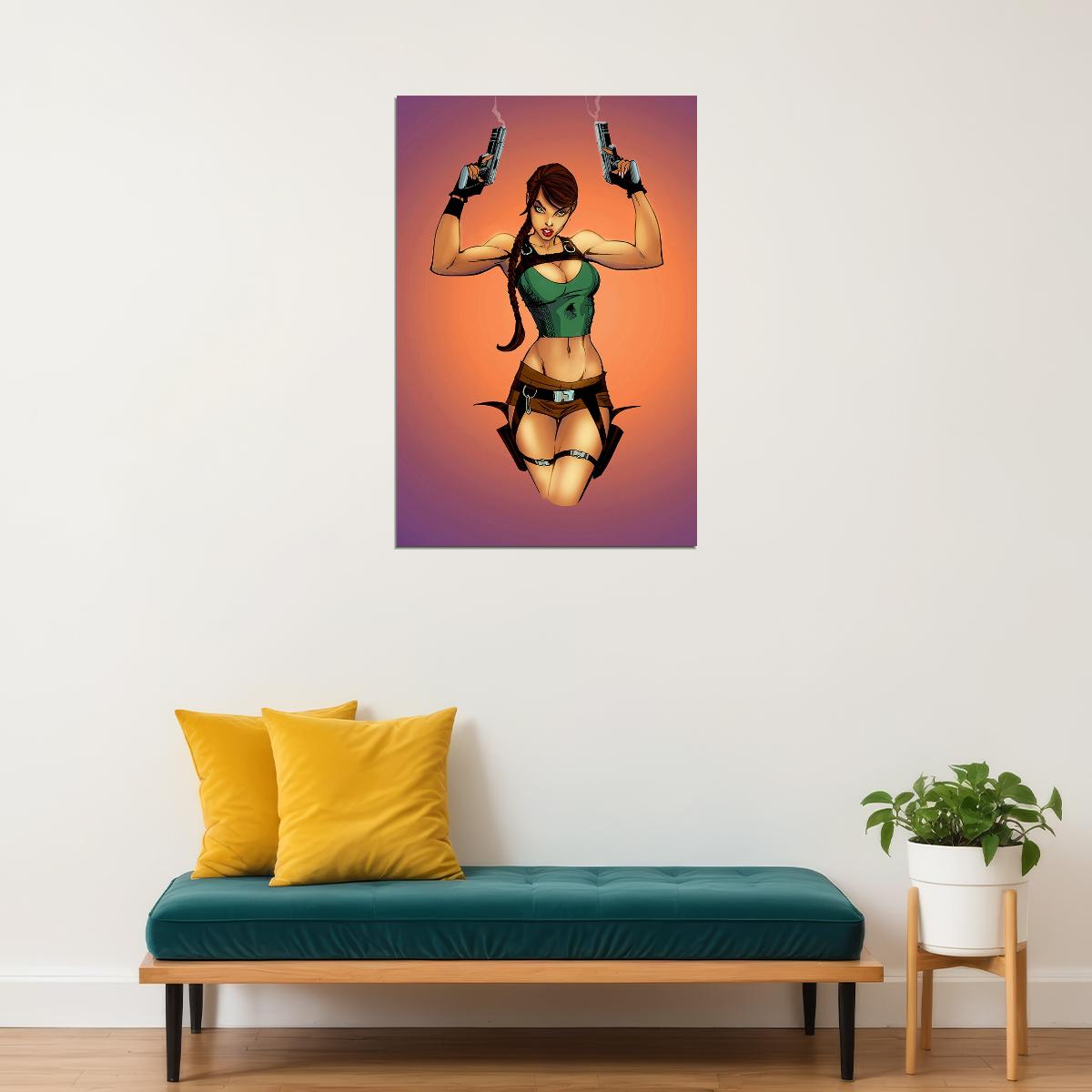 Lara Croft Tomb Raider Tv Cartoon Fantasy Poster Wall Art Print Home Wall Decor