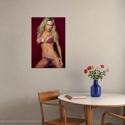 Nikki Ziering Sexy Female Model Pink Bikini Poster Wall Art Print Home Wall Decor - xonomax