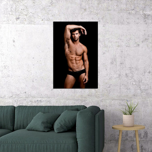 Phillip Sexy Male Model Black Background Poster Wall Art Print Home Wall Decor - xonomax