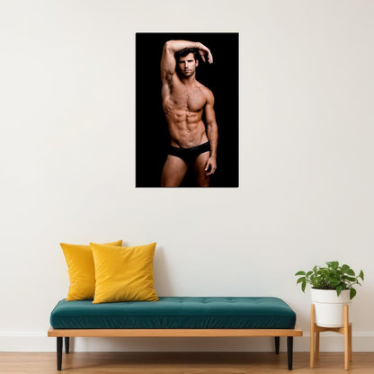 Phillip Sexy Male Model Black Background Poster Wall Art Print Home Wall Decor - xonomax